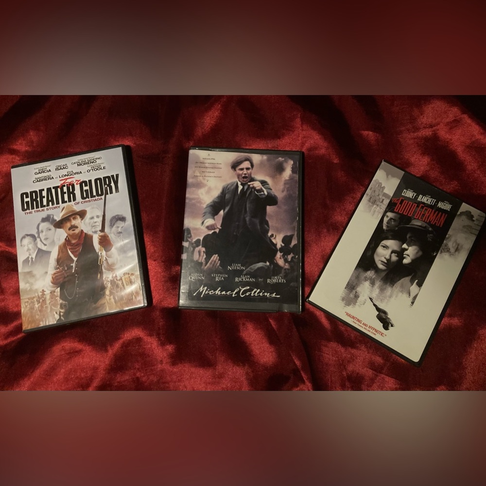 Lot of 3 DVDs: For Greater Glory, Michael Collins, and The Good German